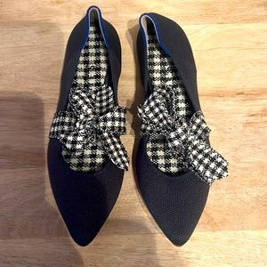 Rothy’s The Mary Jane Ink Gingham Houndstooth Shoes size 6